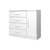Cómoda Zapatera Genova Plus 1 Puerta 4 Cajones - Blanco en Blanco - Cómodas, Uruguay | Rústico Hogar, vista 1 de 3