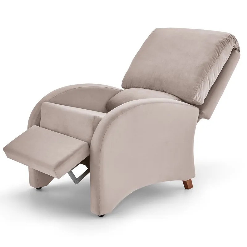 POLTRONA RECLINABLE MANUAL - TELA RUSTICA COLOR ARENA OSCURA en Beige - Butacas, banquetas y puffs, Uruguay | Champagne Home