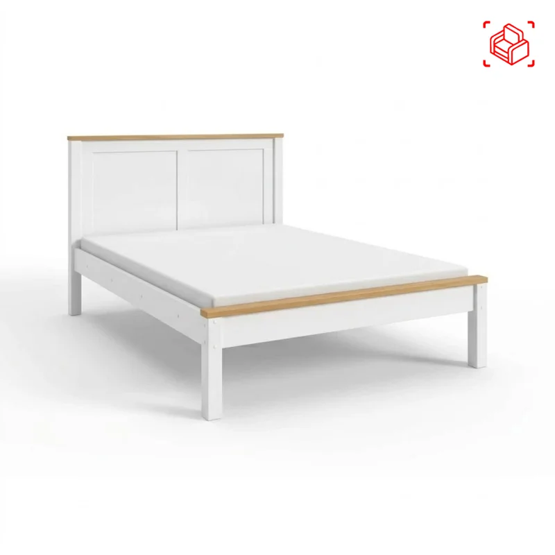 Cama 2 Plazas Pino Natural-beige Topazio en Multicolor - Dormitorio, Uruguay | Divino, vista 3