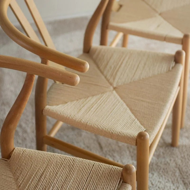 Silla Wishbone / Natural en Blanco - Sillas, Uruguay | Fábrica Italiana, vista 3