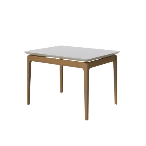 Mesa de Comedor Wind - 140 x 90 con vidrio - Off White y Natural en Blanco - Mesas de comedor, Uruguay | NYR