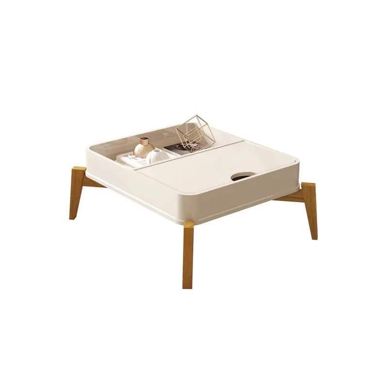 Mesa De Centro Living Con Gabeta Patas 100% Mfp en OFF WHITE NATURAL - Mesas de living, Uruguay | Soy Hogar