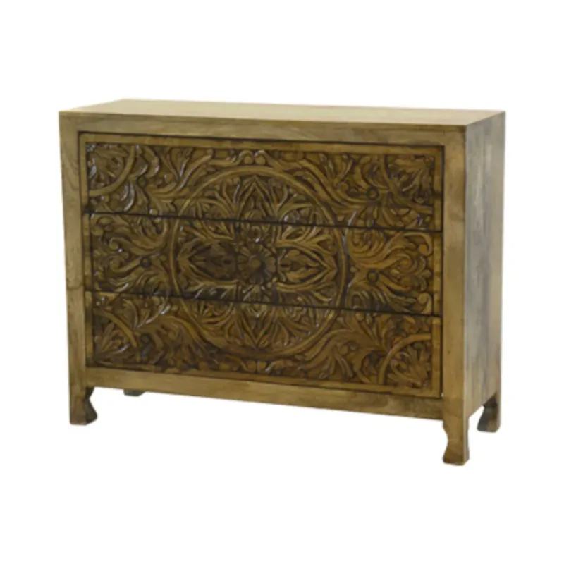 A123 Cómoda o cajonera 117x40x90 en Madera natural - Cómodas, Uruguay | Victoriana