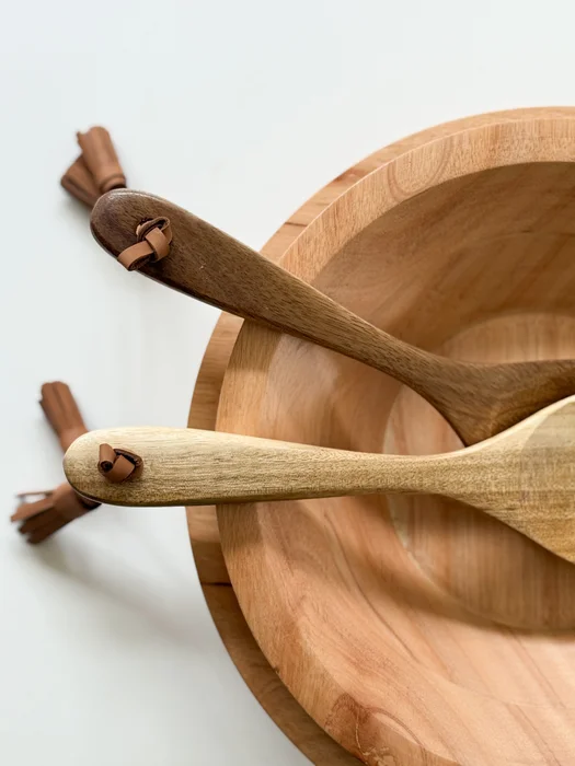 Juego de cubiertos ensaladeros con cuero en Madera natural - Decoración, Uruguay | Dreams On Time, vista 12