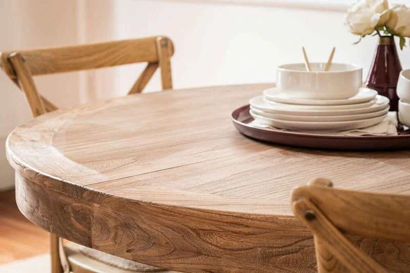 MESA COMEDOR EXTENSIBLE - 1.20 A 1.70 MTS - OLMO en Madera natural - Mesas de comedor, Uruguay | La Iberica, vista 11