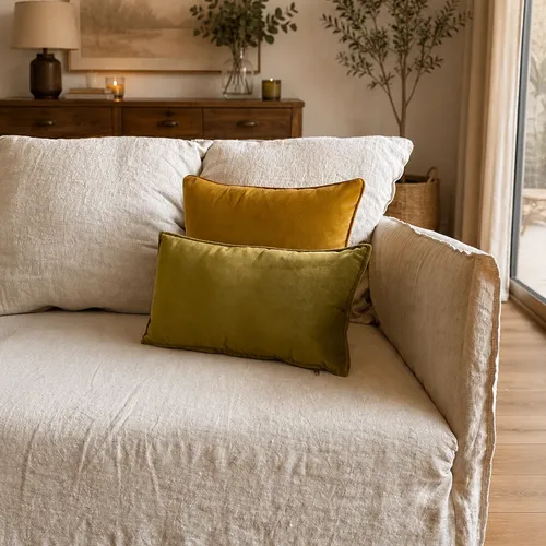 Duo Verde Musgo & Miel en y un estilo - Textiles, Uruguay | Decilo con Alma