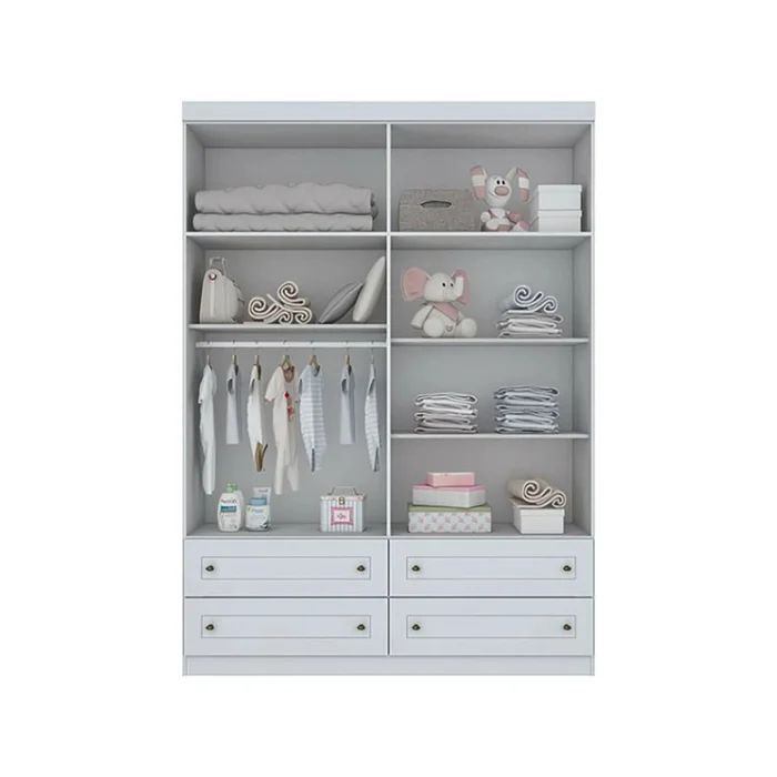 PLACARD ROPERO AMERICANO 4 PUERTAS MDF - Roperos y placares, Uruguay | Alfa Ventas, vista 3