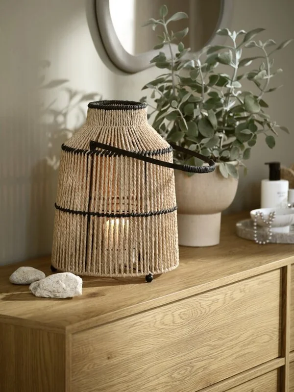 Farol MAALTHE Ø27xH35 cm natural/negro en Beige - Velas y Portavelas, Uruguay | JYSK, vista 3
