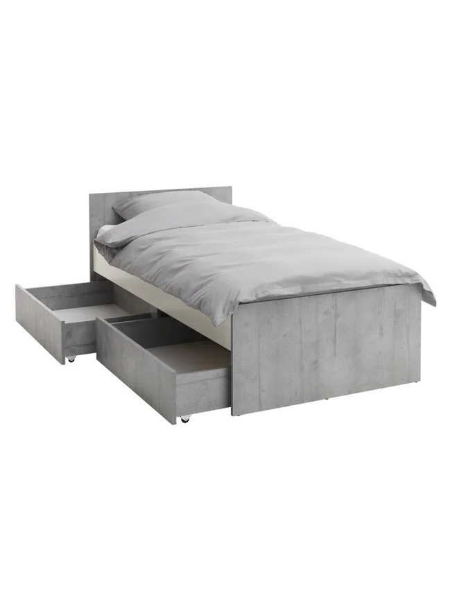 Cama c/almacenaje 1 Plaza 90x200 BILLUND bl/ho en Blanco - Dormitorio, Uruguay | JYSK, vista 2