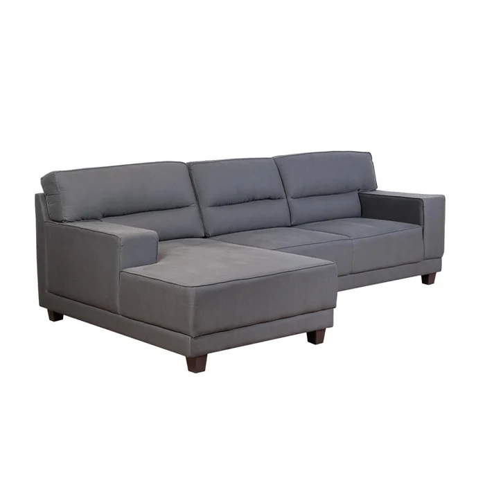 Sofá C/chaise Gris Tela Excelence Izq en Gris - Sillones y sofás, Uruguay | Divino, vista 3