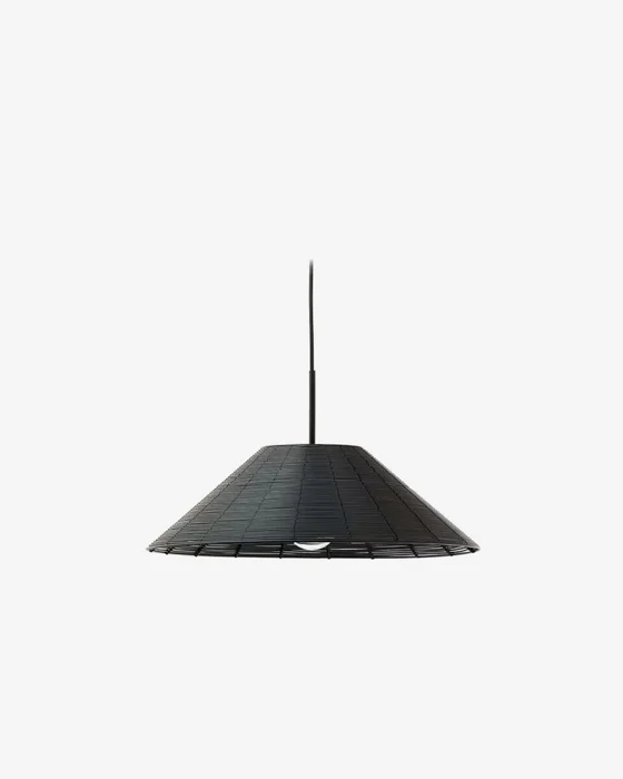 Pantalla para lámpara de techo Saranella de ratán sintético negro - Ø 50 cm en Negro - Muebles para el exterior, Uruguay | Kavehome