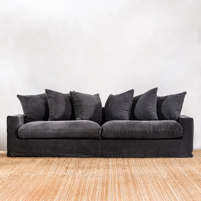 Sillón Ossira 3 Cuerpos Negro en Gris - Sillones y sofás, Uruguay | Aihaus