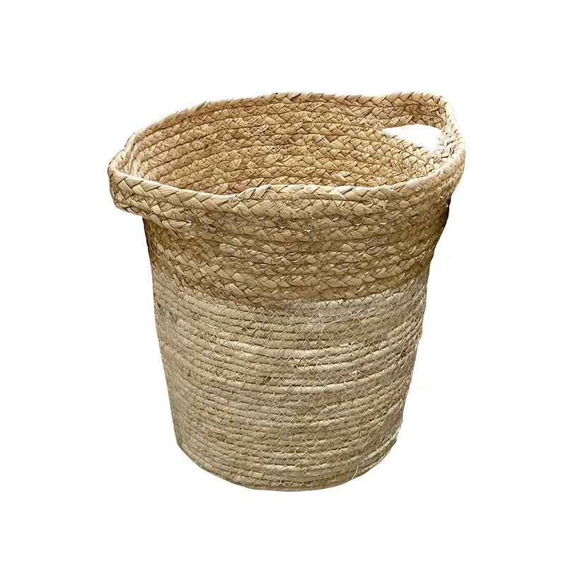 CESTO TEJIDO CREMA NATURAL CON ASAS en Madera natural - Canastos, Uruguay | Scaparate