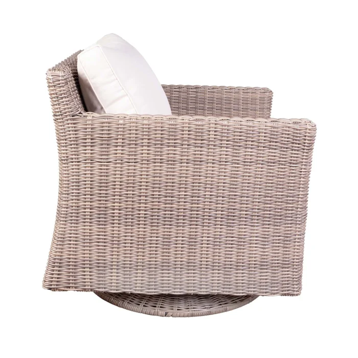 Butaca Giratoria Rattan-sintetico Natural-beige Cozumel en Madera natural - Muebles para el exterior, Uruguay | Divino, vista 3