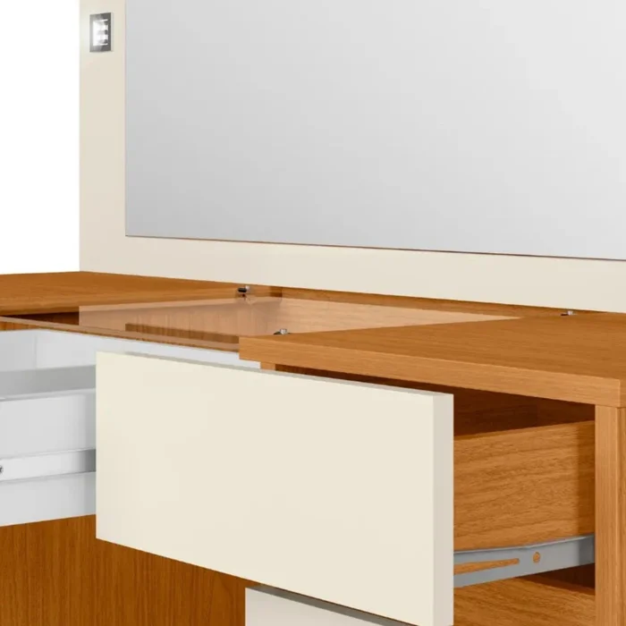 Tocador Espejo Grande Led - Studio - FIT - Marrón en Marrón - Escritorios, Uruguay | Ecowood, vista 2