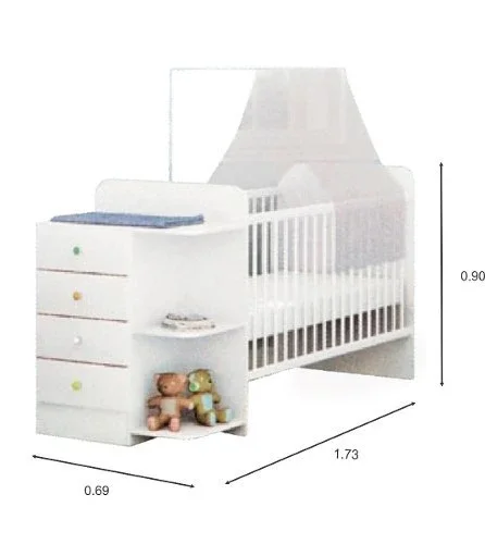 Cuna/Cómoda Bebe en Blanco - Dormitorio, Uruguay | Palermo Casa Deco