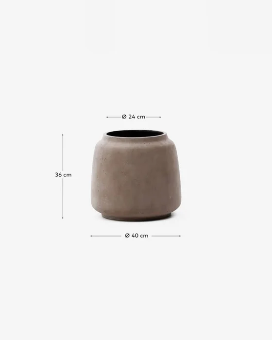 Macetero Lira de efecto terracota - Ø40 cm en Gris - Macetas, Uruguay | Kavehome, vista 5
