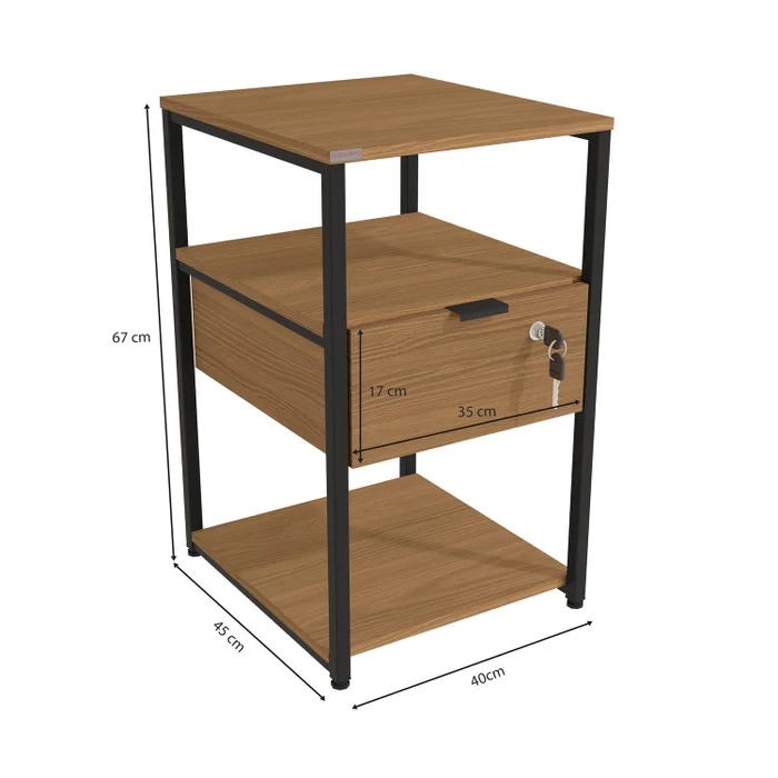 Estante Auxiliar Con Cerradura - Linea Industrial en Madera natural - Bibliotecas, Uruguay | Balton, vista 4
