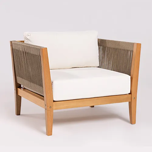 POLTRONA CANNES CUERDA RAMI Y ACQUABLOCK CRUDO 86x74x66CM JATOBA - Muebles para el exterior, Uruguay | Vinibel