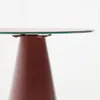 Mesa auxiliar Wilshire cristal templado glaseado y acero acabado - pintado terracota mate Ø50cm en Rojo - Mesas de arrimo, Uruguay | Kavehome, vista 5 de 7
