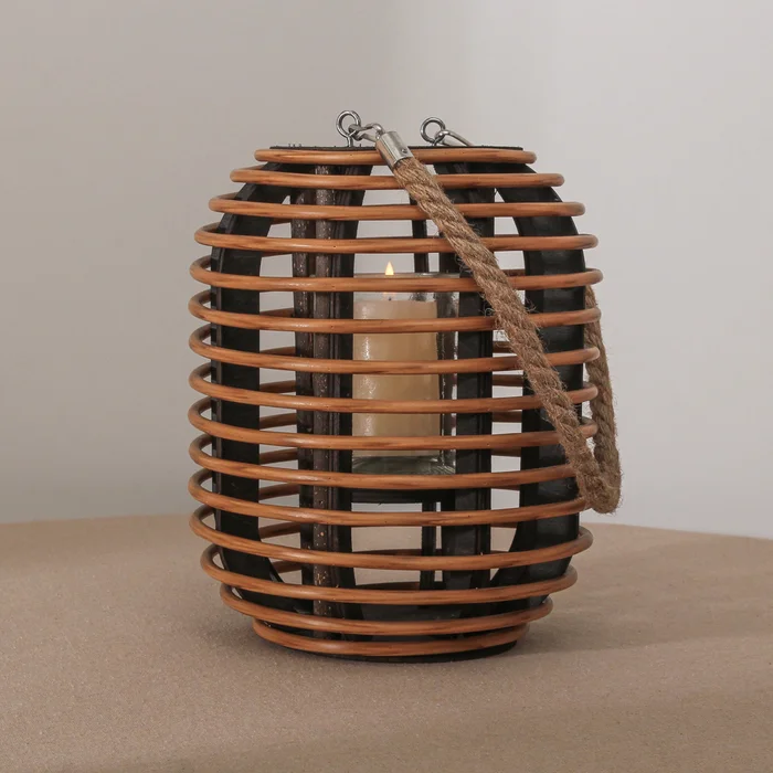 Fanal Bamboo Con Asa De Yute - Velas y Portavelas, Uruguay | Tiendas Montevideo