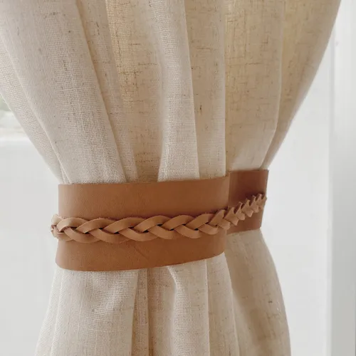 Cortinero faja y trenza de cuero – Set x2 - Percheros y colgadores, Uruguay | Dreams On Time