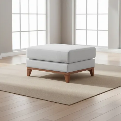 Puff Easy Clean Tela Gris Luxor Premium en Gris - Sillones y sofás, Uruguay | Divino
