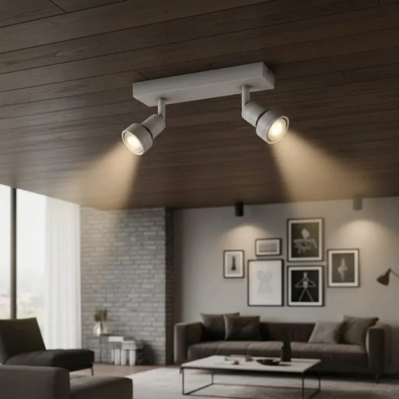 Lámpara Niza Doble Orientable Blanca en Blanco - Lámparas colgantes, Uruguay | Serlux, vista 4