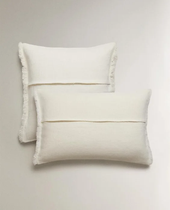 FUNDA COJÍN LINO PESADO en Blanco - Textiles, Uruguay | Zara Home, vista 2