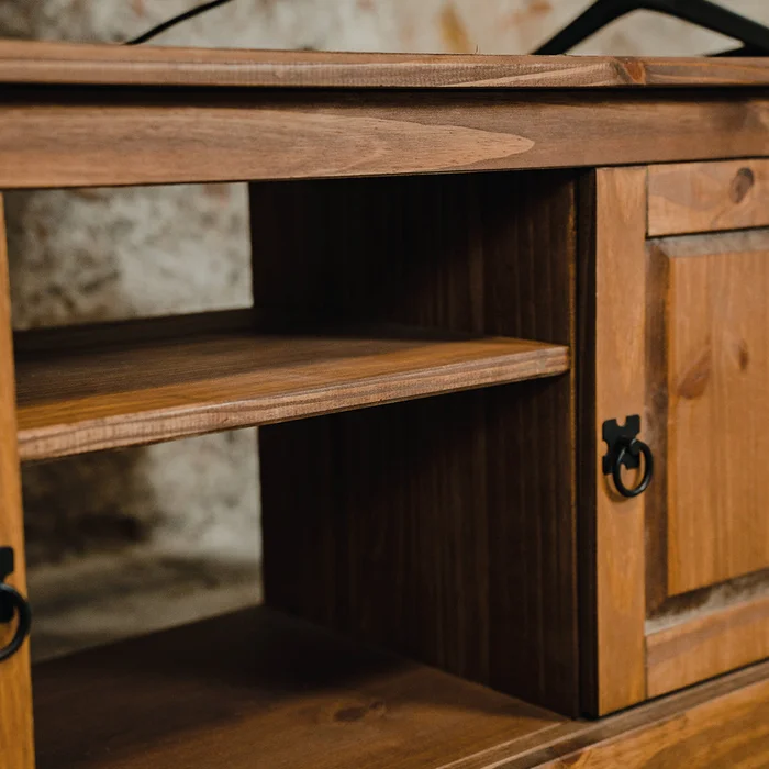 Rack 2 puertas 1 Estante - 160cm- Línea Monterrey - Nogal en Marrón - Muebles para TV, Uruguay | Ecowood, vista 9