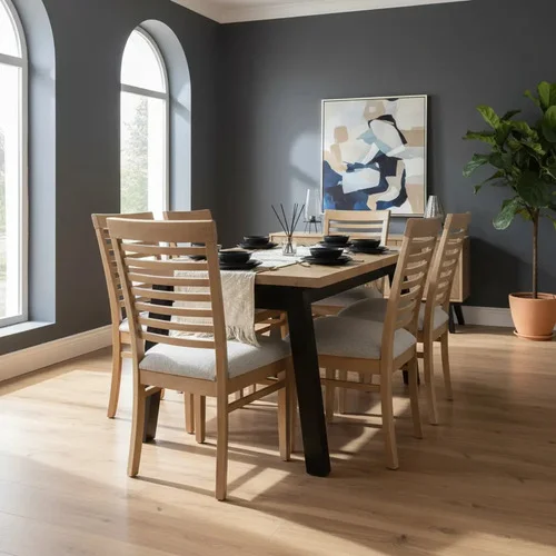 Juego Comedor Madera Maciza 160x90 Holandesa 6 Sillas Ozark A Eleccion en Madera natural - Mesas de comedor, Uruguay | Ozark Home