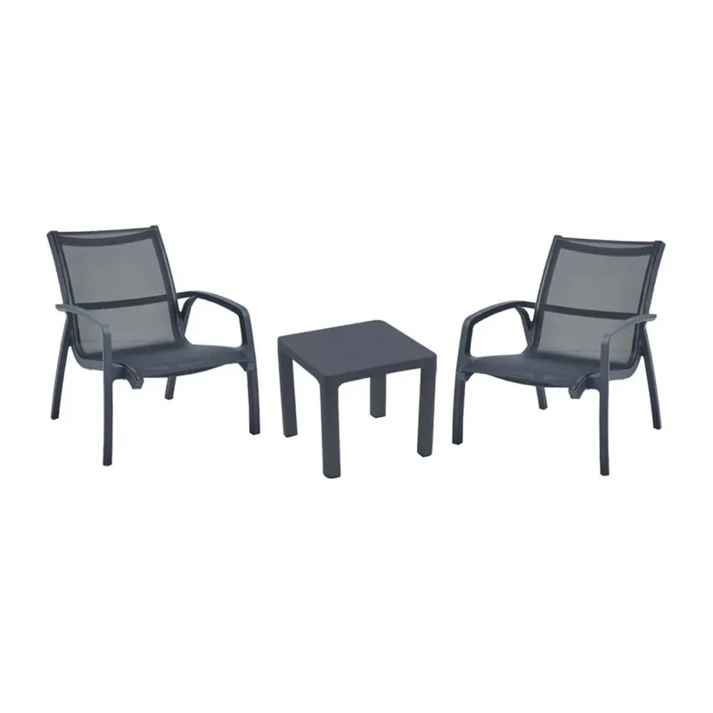 Set De Terraza Exterior Polipropileno Cartagena en Gris - Muebles para el exterior, Uruguay | Divino