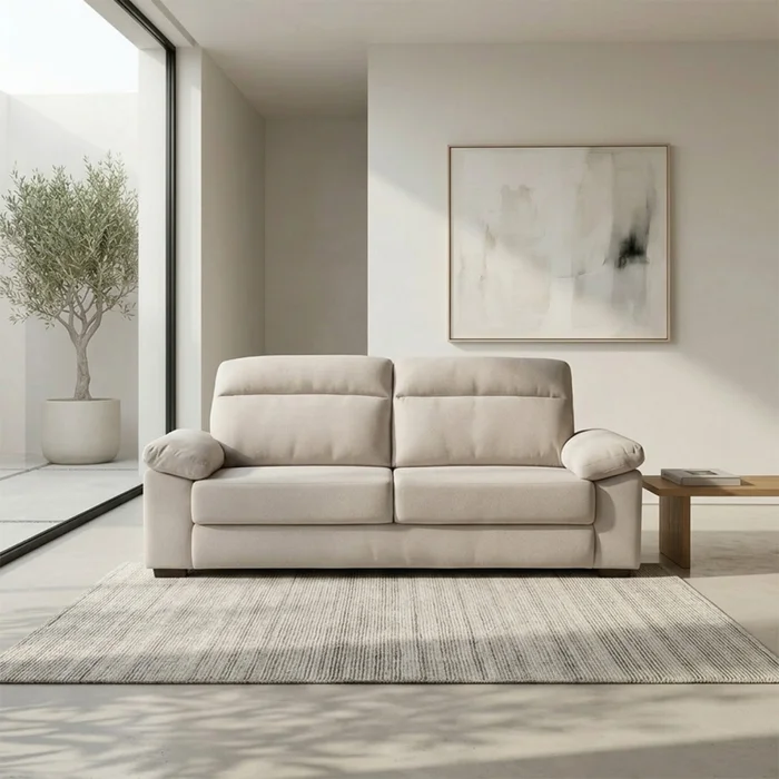 Sofá Owen - Tela Microfibra - 3 cuerpos - 12072 (Beige) en Beige - Sillones y sofás, Uruguay | NYR, vista 2