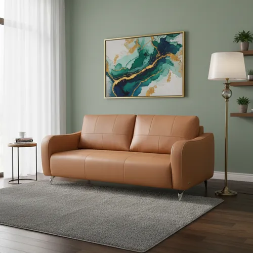 Sofa Riley 2C 1.80mt (100% Cuero) en Sofa Riley Kamel, Sofa Riley Smoke - Sillones y sofás, Uruguay | Casa Brava