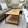 Mesa de Centro Ratona Rectangular Tapa Doble (Marrón Claro y Hierro Negro) - Mesas de living, Uruguay | Berna home, vista 4 de 4