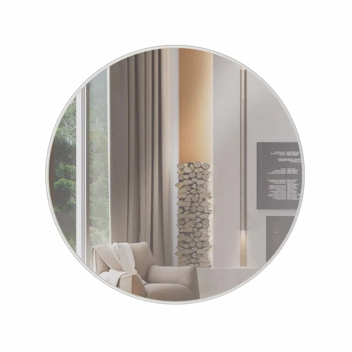 Espejo Redondo Elisa 60cm Base 100% MDF Bordes Blancos en Blanco - Espejos, Uruguay | Balton, vista 4