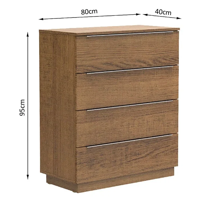 Comoda 4 Cajones en Madera natural - Cómodas, Uruguay | Balton, vista 5