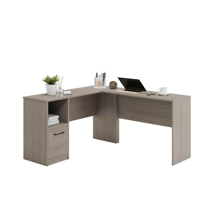 Escritorio en L con cajón - Sauder - Linea Beginnings en Gris - Escritorios, Uruguay | Ecowood, vista 5