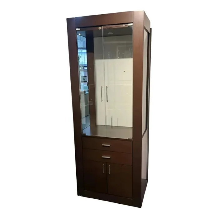 Cristalero con puertas en vidrio y cajones - PRODUCTO CON DETALLES EN LA MADERA - en Marrón - Aparadores y recibidores, Uruguay | Champagne Home, vista 2