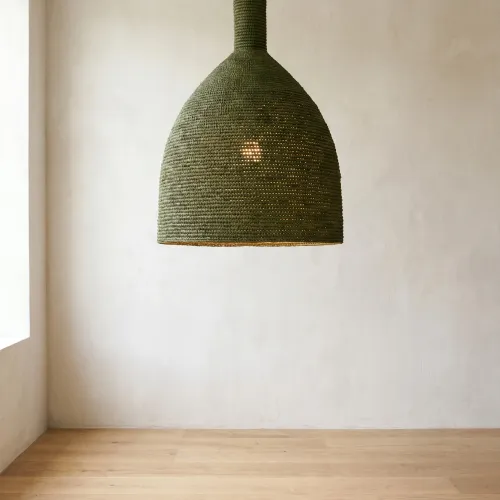 Lámpara de Sisal Tulum Green | Casakos en Verde oliva - Lámparas colgantes, Uruguay | Casakos