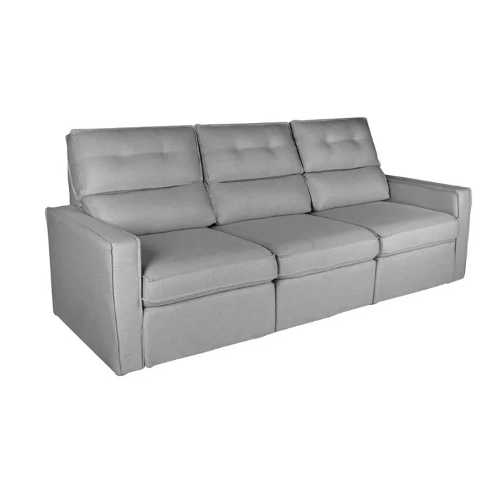 Sofa Retractil 3 Cuerpos Tela Gris Ambar en Gris - Sillones y sofás, Uruguay | Divino, vista 3