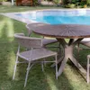 Mesa en madera de teca y caño de aluminio beige en Beige - Mesas de comedor, Uruguay | Entrecasa, vista 6 de 6