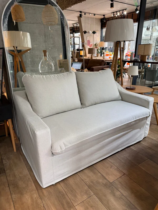 Sofá Manchester con Funda Desmontable 2 Cuerpos (160cm) – Crudo en Blanco - Sillones y sofás, Uruguay | Berna Home, vista 5