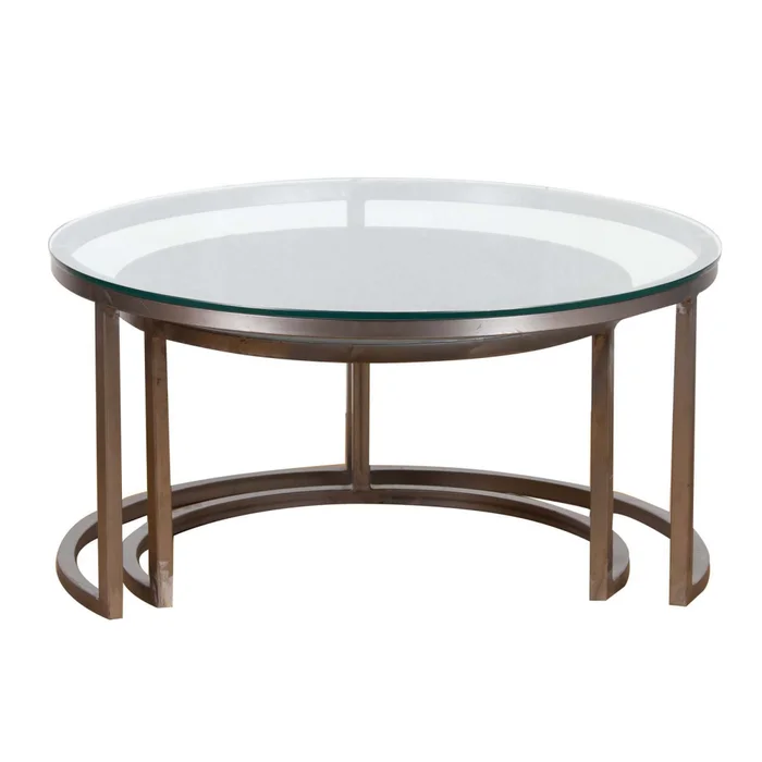 Mesa Ratona Metal-vidrio-y-madera Gris Silver Plata en Gris - Mesas de living, Uruguay | Divino, vista 3