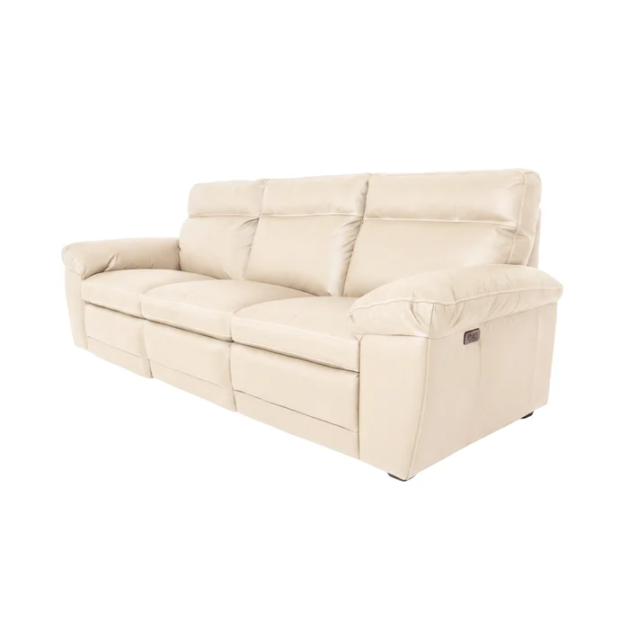 Sofá Recliner 3 Cuerpos Cuero-100-natural Natural-beige Imperial Arena en Beige - Sillones y sofás, Uruguay | Divino, vista 3