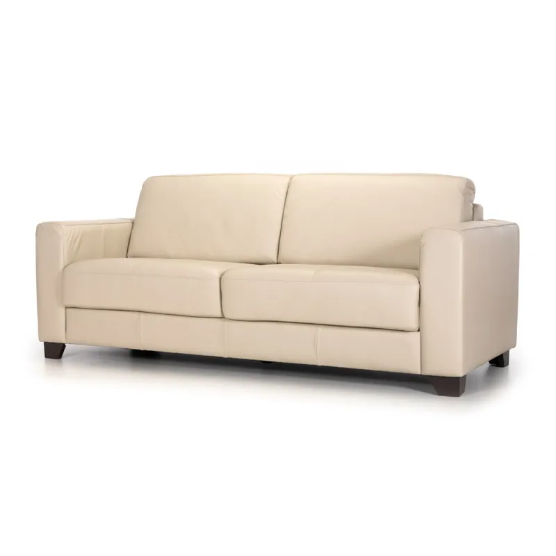 Sofá Napoli - Cuero Básico - 3 cuerpos - Arena en Beige - Sillones y sofás, Uruguay | NYR