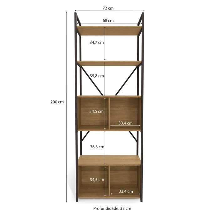 ESTANTERIA CON PUERTAS LINEA INDUSTRIAL HIERRO en Madera natural - Bibliotecas, Uruguay | Balton, vista 9