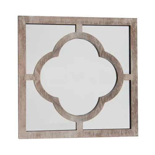 ESPEJO DISEÑO FLOR 40X40CM PATINA BLANCO MADERA en Blanco - Espejos, Uruguay | Koz
