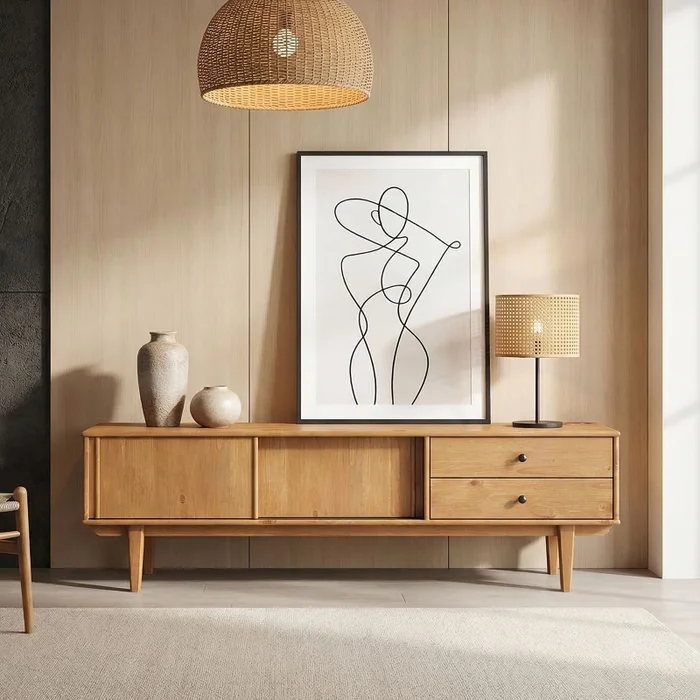 Rack TV 175CM Serena - Madera Maciza en Madera natural - Muebles para TV, Uruguay | Balton