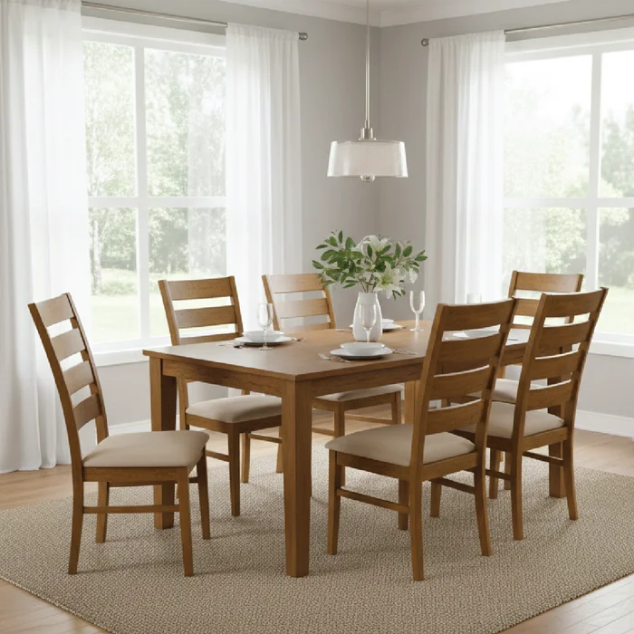 Juego De Comedor Mesa Rectangular 6 Sillas Madera en beige oscuro
Medidas - Muebles, Uruguay | Soy Hogar, vista 6